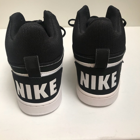 NIKE Black & White Court Borough Mid Sneakers - Picture 3 of 8
